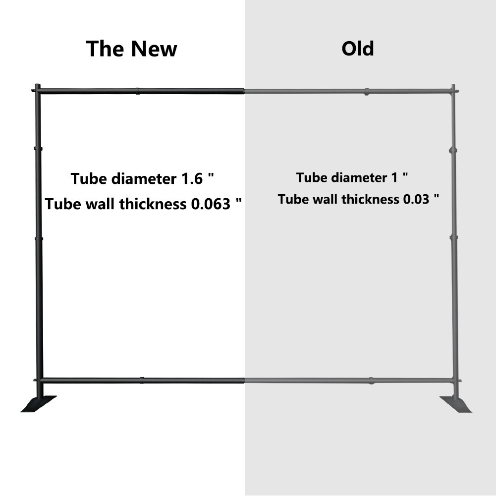 Heavy-Duty Tube Step and Repeat Backdrop Telescopic Banner Stand Adjustable 8x10