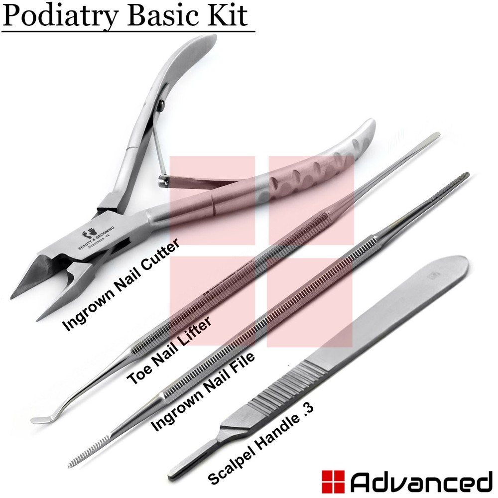 Podiatry Basic Toenail Removal Tools Kit Ingrown File Chiropody Scalpel Handle