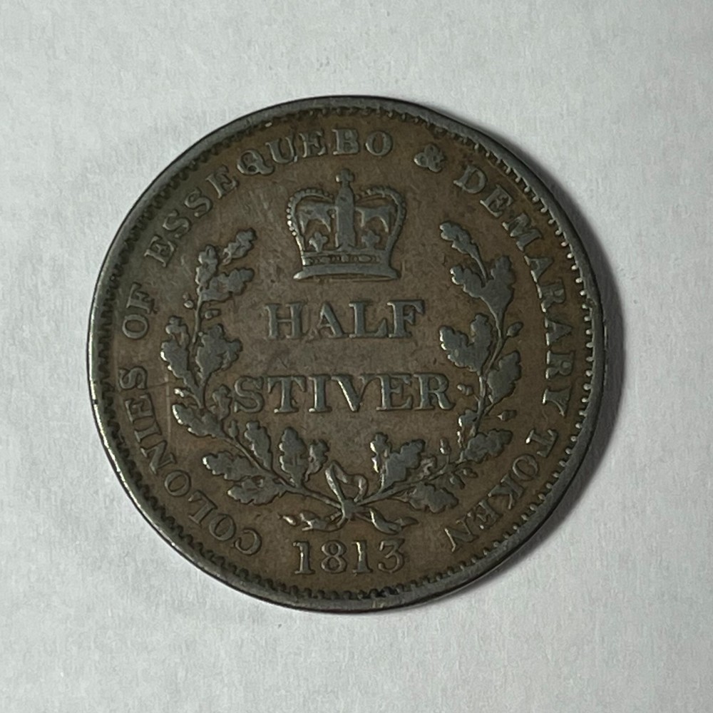 1813 Essequebo & Demarary 1/2 Stiver (#2492)