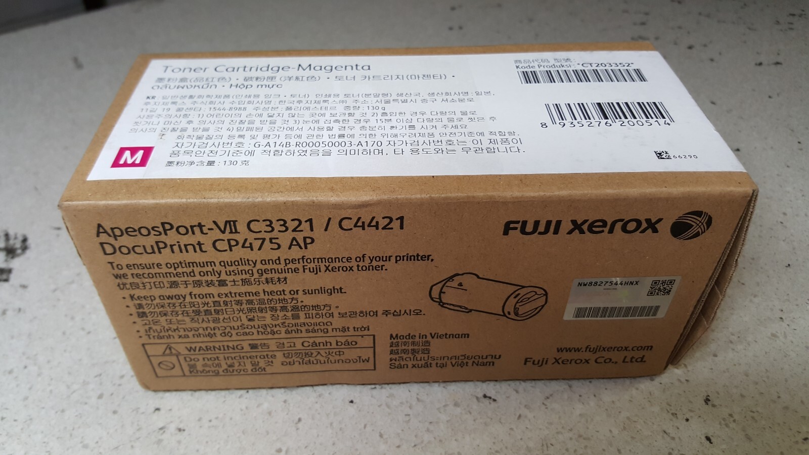 Genuine Xerox CT203352 Magenta Toner AP-VII C3321 C4421 DP CP475ap Same CT203348