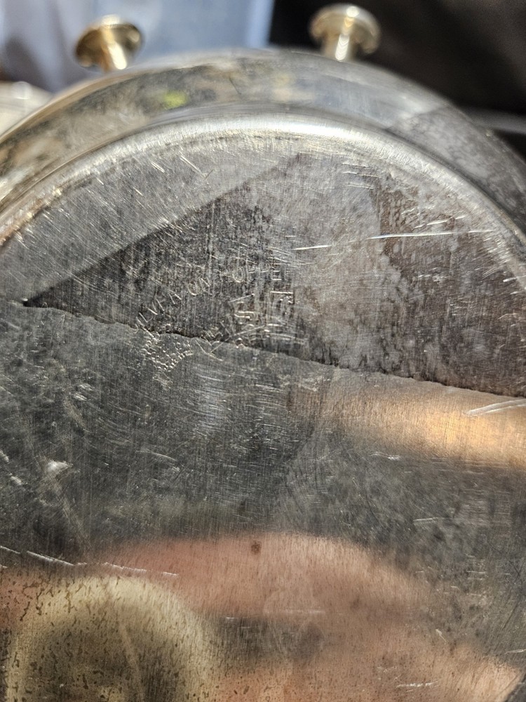 VINTAGE Birmingham Silver Co Silver on Copper Tilting Teapot on Stand w Warmer