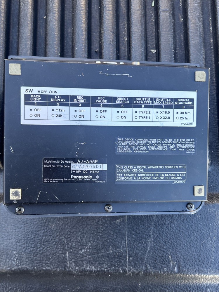 Panasonic AJ-A95P 9-pin Remote Controller