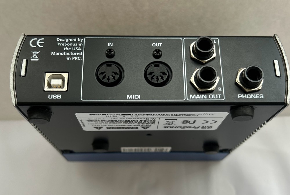 AudioBox USB 2x2 2.0 Audio Interface, PreSonus, w/XLR Microphone Cable, PreOwned