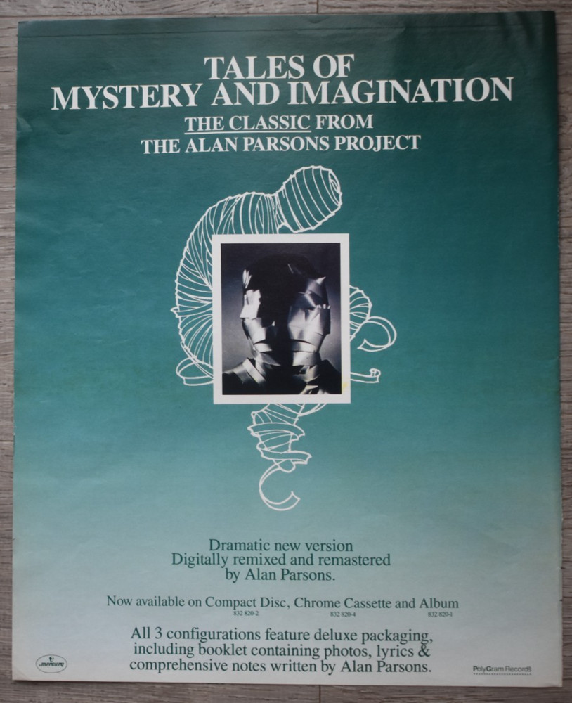 The Alan Parsons Project 1988 Color Billboard Album Ad Tales Of Mystery ReMix