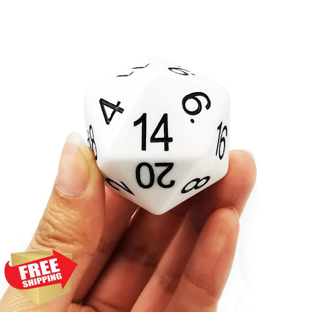 Bescon Jumbo D20 38MM 20 Sided Dice Solid White