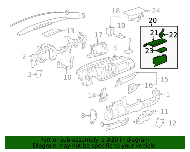 Genuine GM Instrument Panel Storage Compartment 22869097