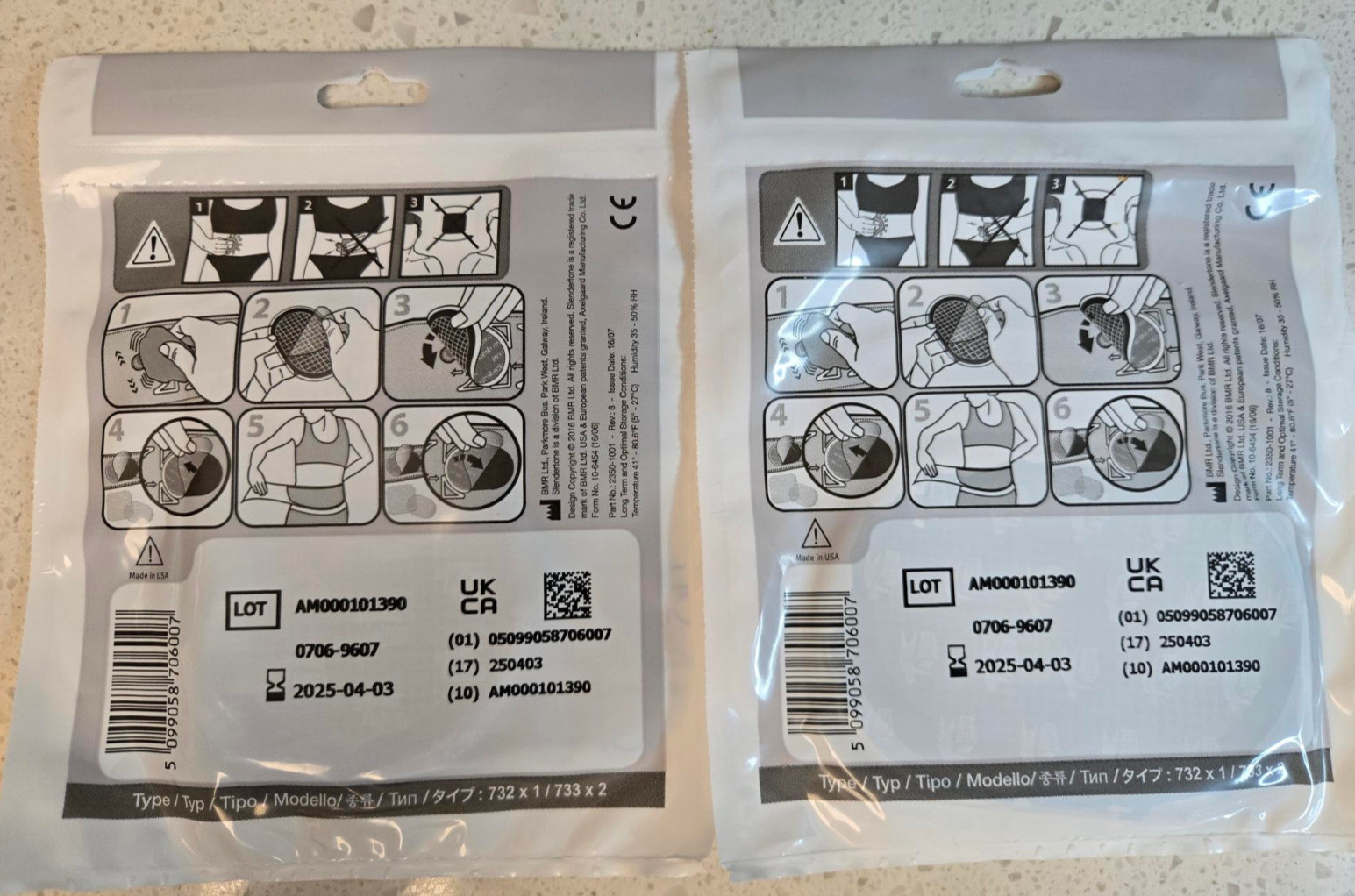 2-SLENDERTONE Replacement Abdominal Toning Gel Pads 2 Sets of 3 Pads See Dates