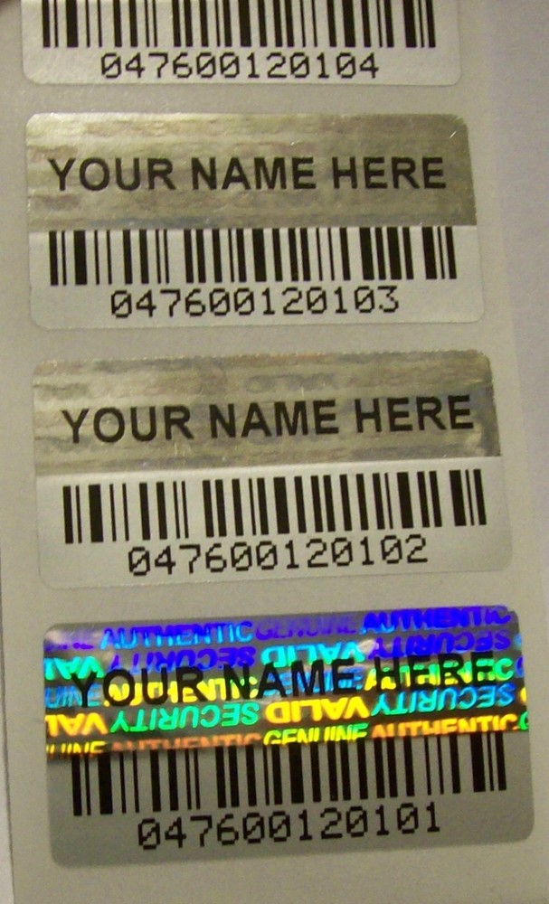 BCc 5000 Custom Print Security BARCODE Hologram Tamper Evident Stickers
