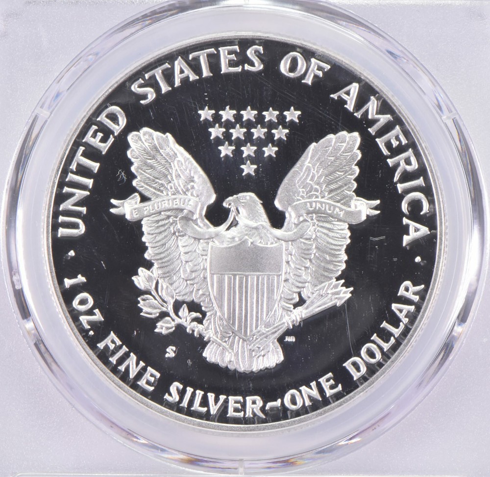 1992-S PR70 DCAM American Silver Eagle PCGS Blue Label