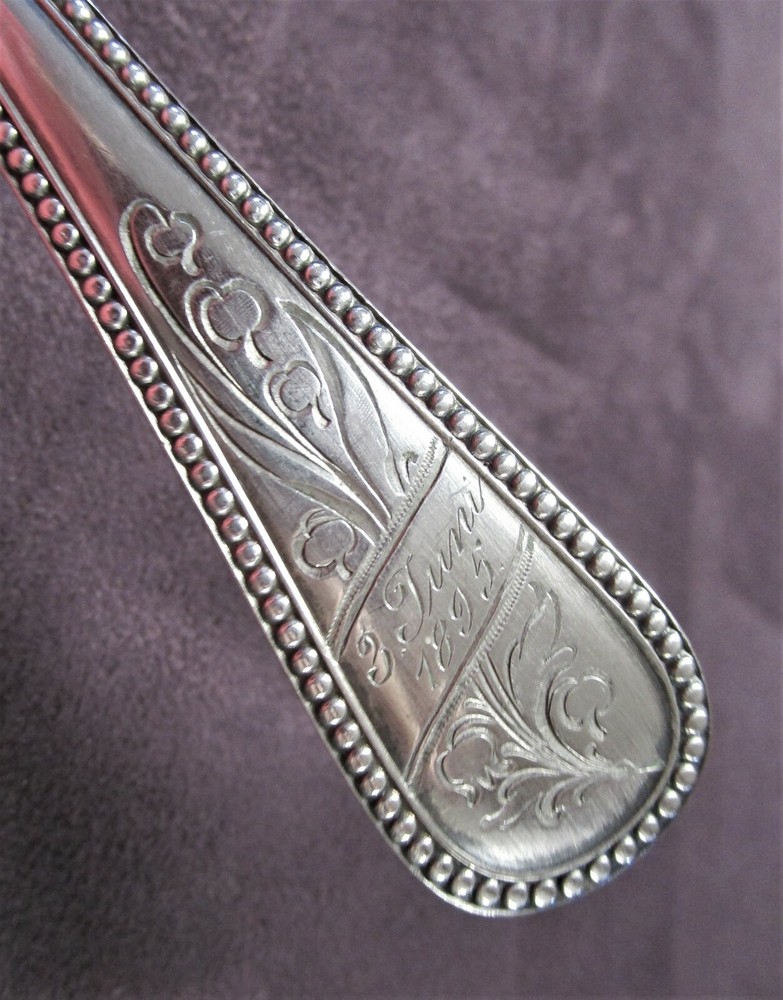 WMF 2 Fabulous Silverplate Serving Spoons Engraved 3 Juni 1895 German Beautiful!