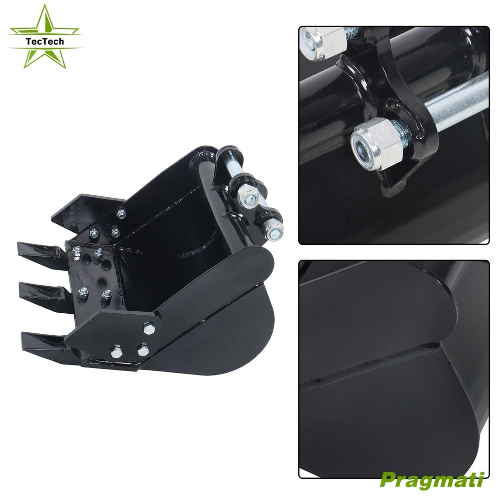 Mini Excavator 400mm 15.75" Tooth Bucket Digger Machine Attachment With Teeth