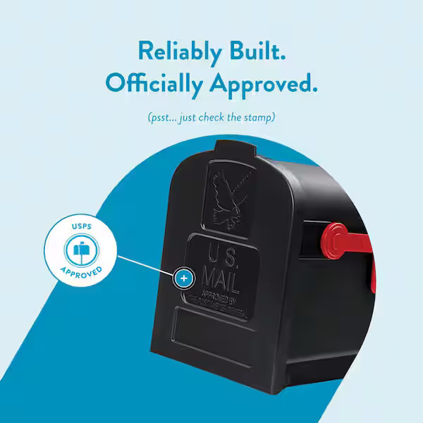 Architectural Mailboxes Parsons Black, Medium, Plastic, Post Mount Mailbox