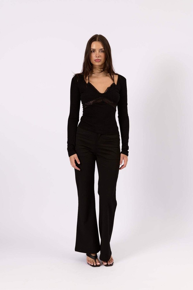 The Tailored Flare Pant - Black