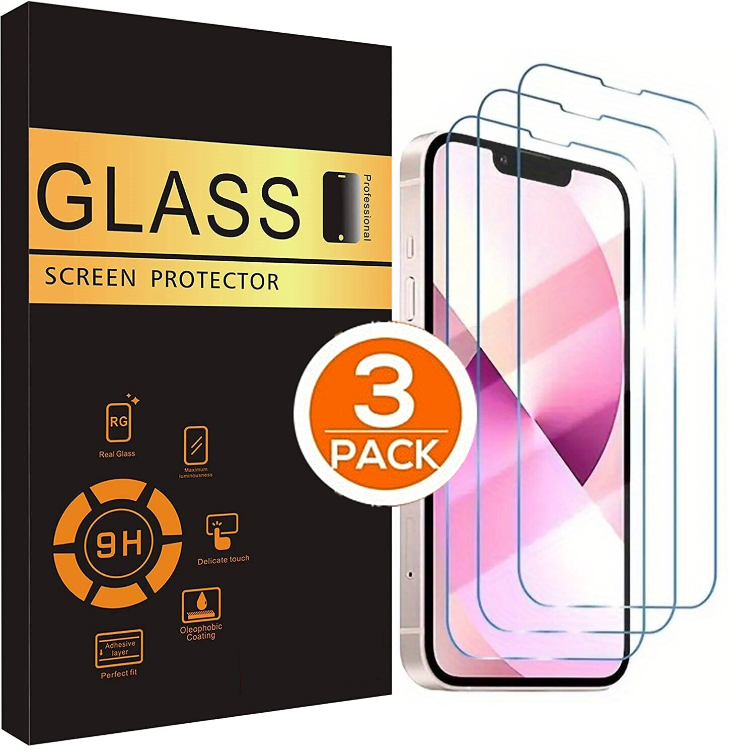 3-PACK For iPhone 17 16 15 14 13 12 11 Pro Max XTempered Glass Screen Protector