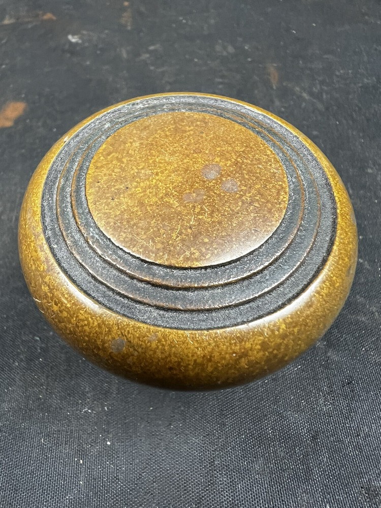 Art Deco Yale Lynate Bronze Passage Set Knobs, Plates, Mortise