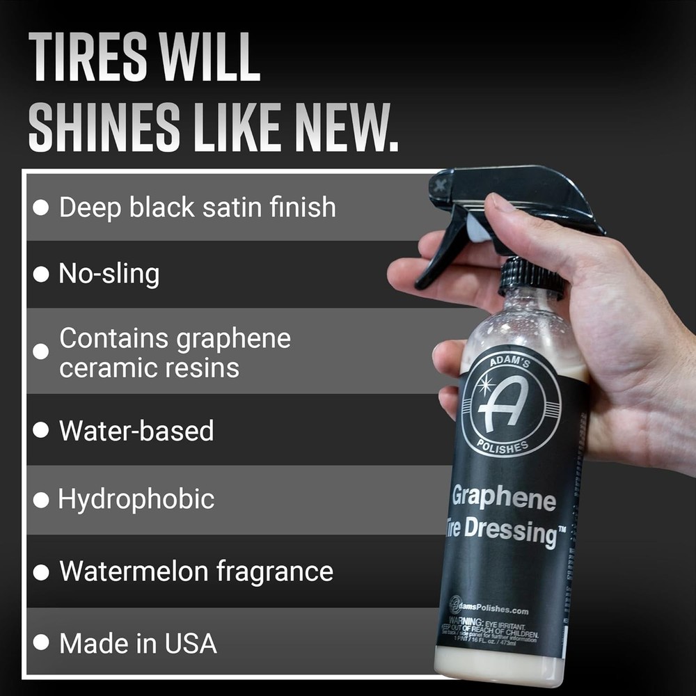 Gallon Graphene Tire Dressing - Ceramic Silicone Finish, Water-Based, Zero Sling