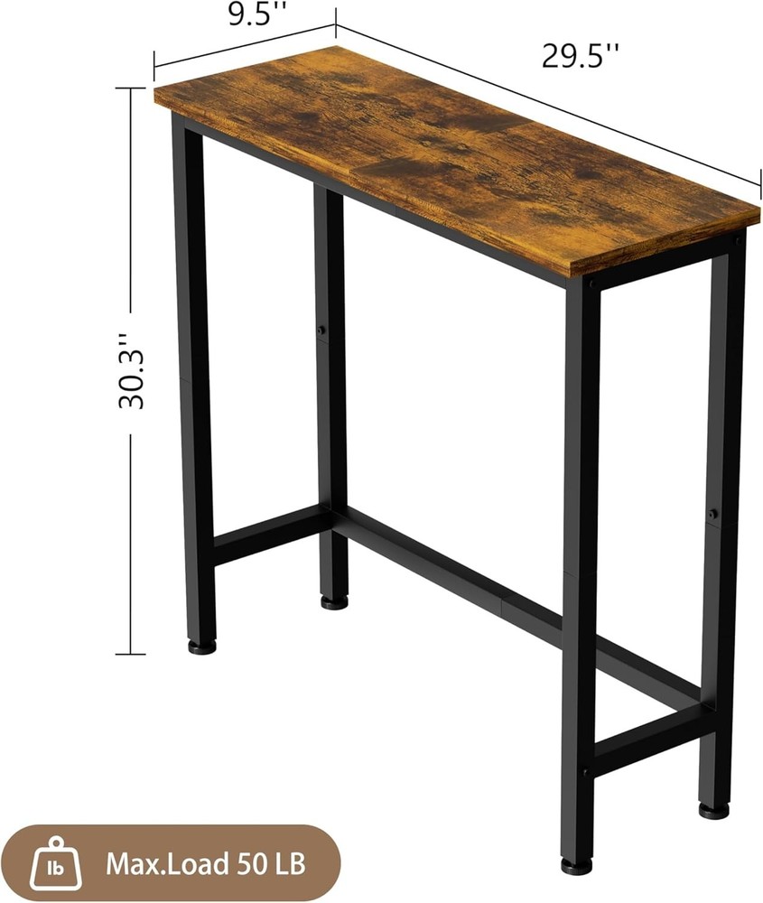 29.5" Narrow Console Table Small Entryway Table Thin Hallway Table Skinny Sofa