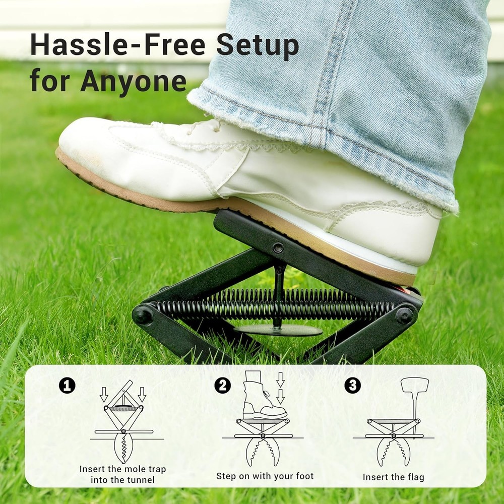 Mole Traps That Kill Best, 2 Pack Scissor Trap, Sleek Black 2