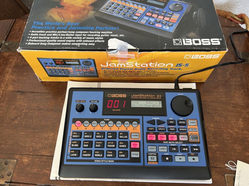 Boss JS-5 Jam Station Backing Machine w/ Power Supply & Manual - Original Box