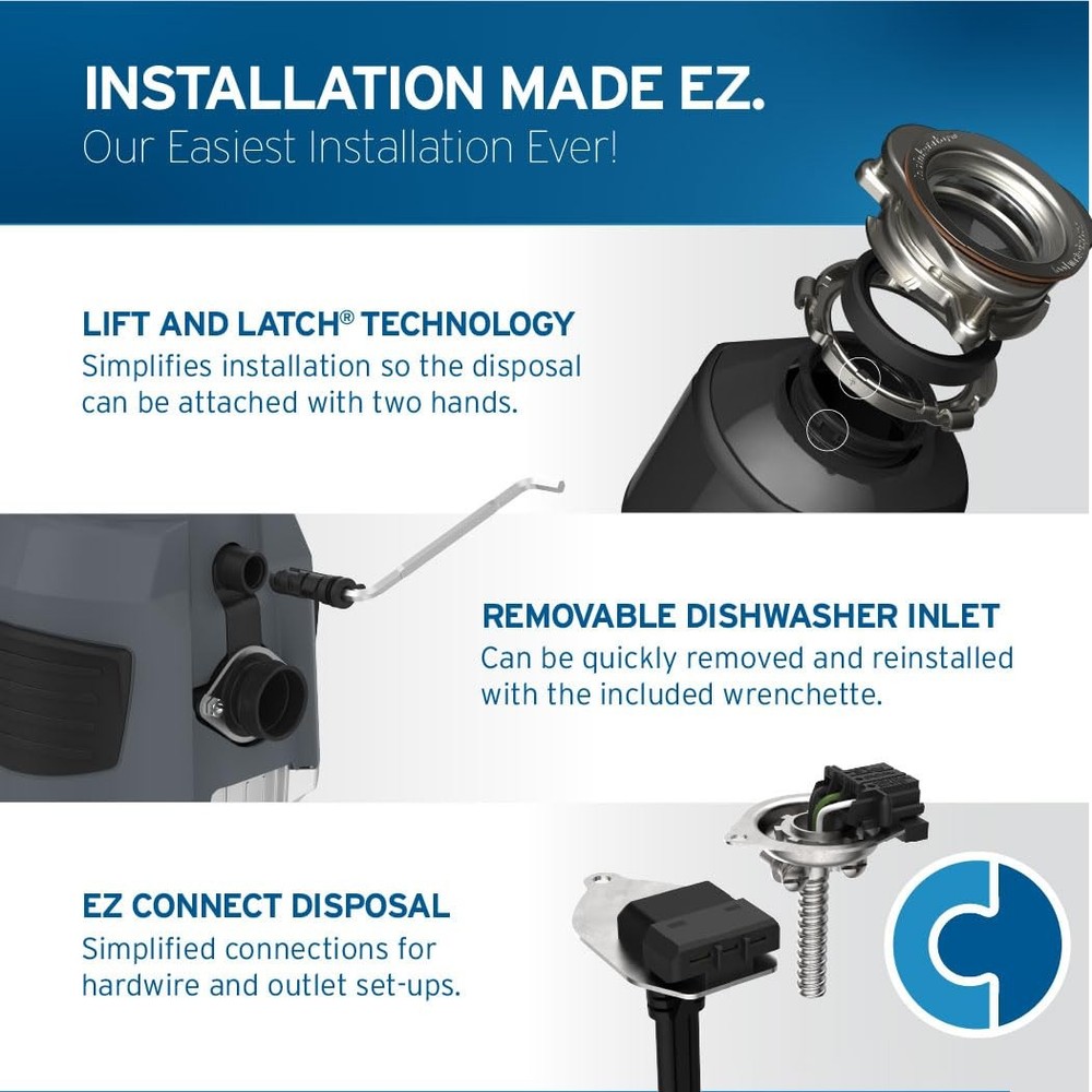 EVOLUTION 1HP 1 HP, Advanced Series Continuous Feed Food Waste Garbage Disposal,