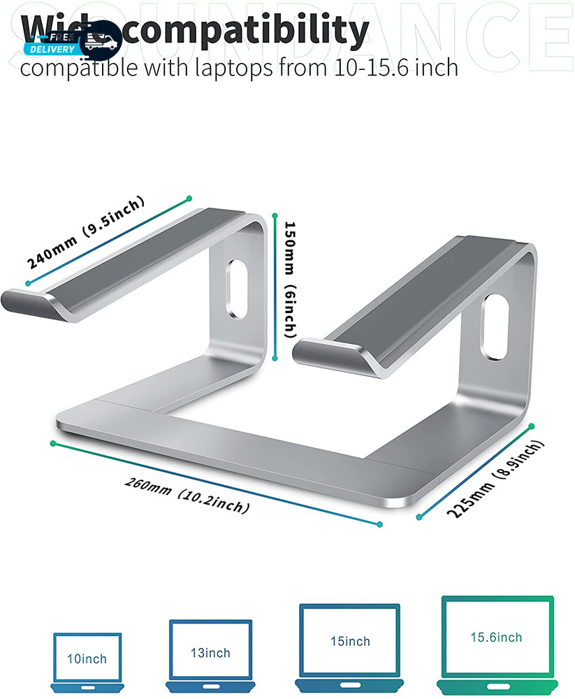 Laptop Stand Aluminum Computer Riser Ergonomic Laptops Elevator for Desk