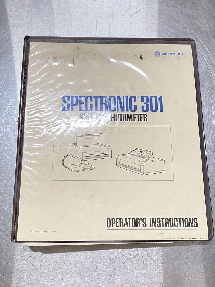Milton Roy 301 Spectronic Spectrophotometer - Users Guide / Instructions Manual