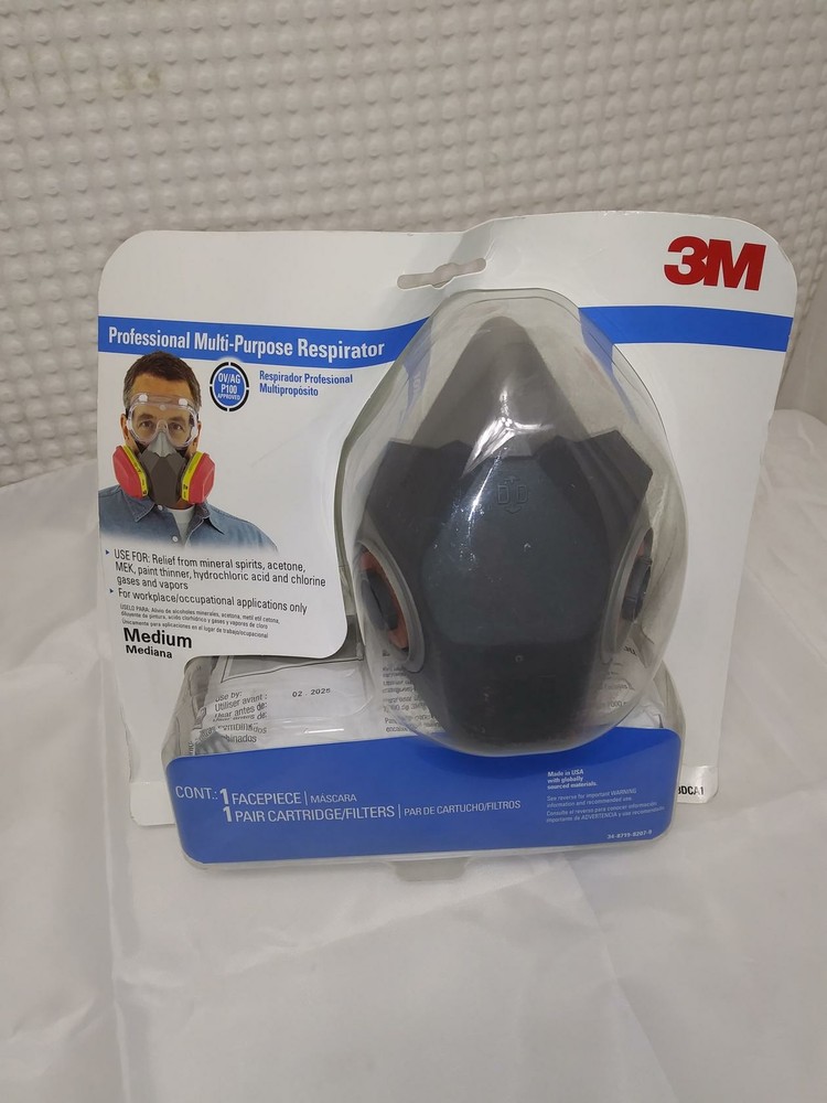 3M 62023DCA1-C Professional Multi-Purpose Respirator, Medium-02/2025