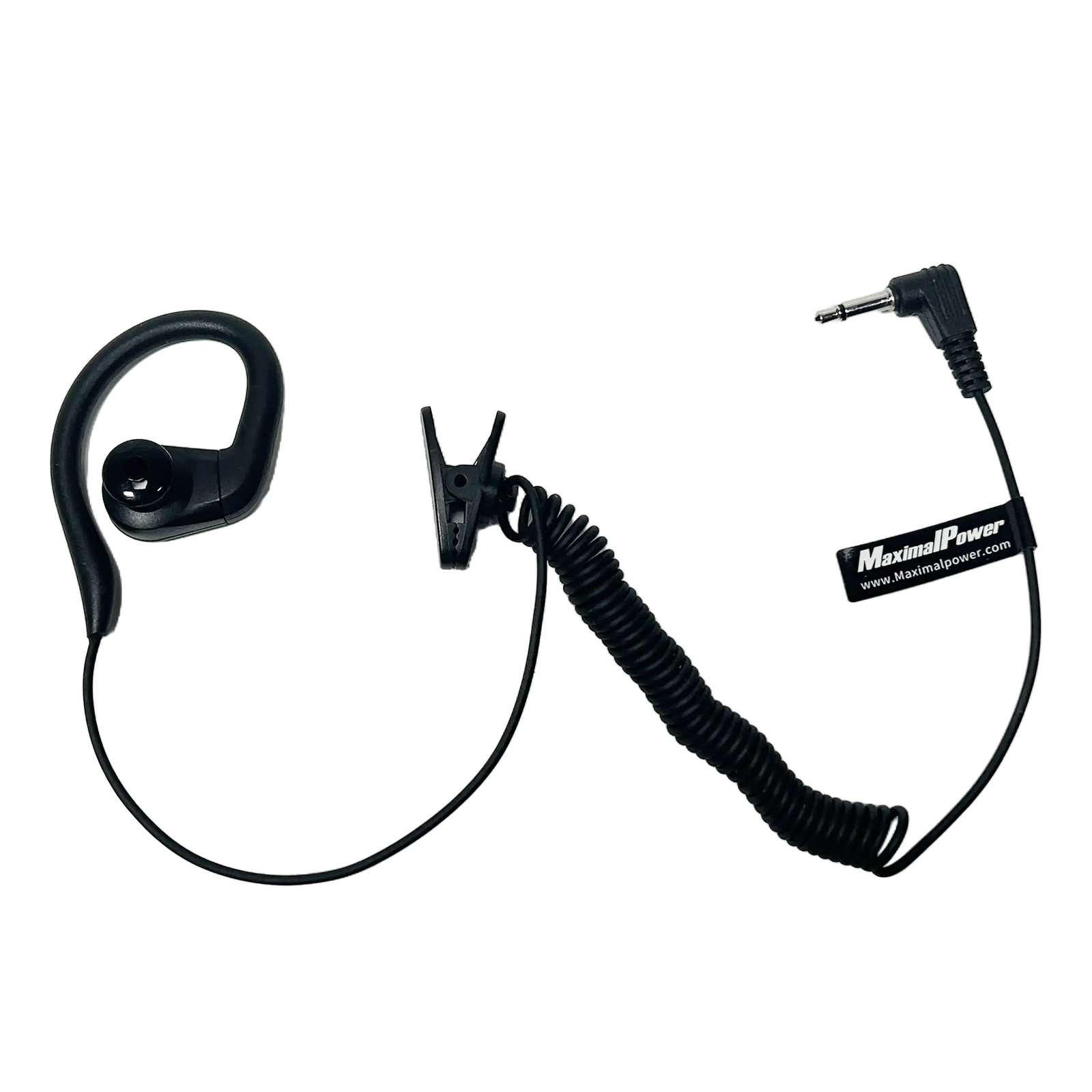 MaximalPower Listen Only 180° Earpiece 3.5mm Ear Hook for 2-Way Radios Speakers