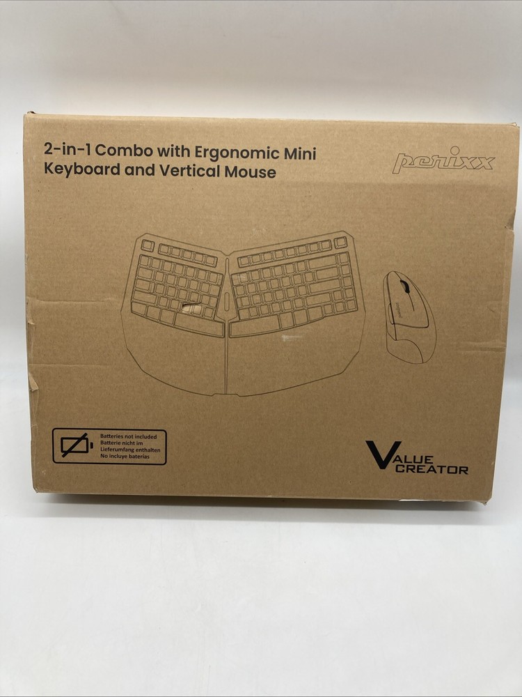 Perixx PERIDUO-813B US, Wireless Ergonomic Compact Keyboard & Vertical Mouse ...