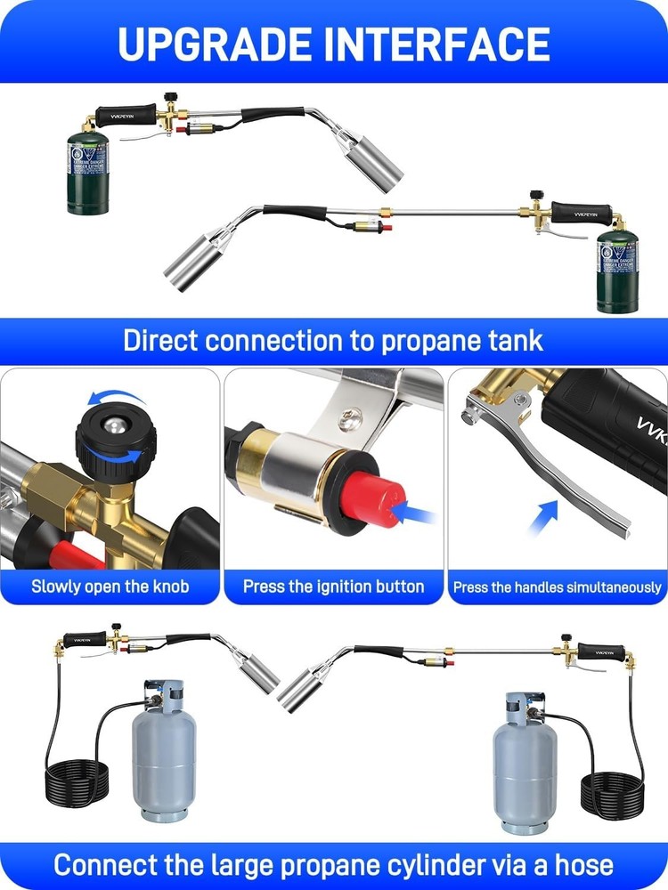 Multi-Purpose Heavy-Duty Propane Torch with Self Igniter for Weeding & Melting