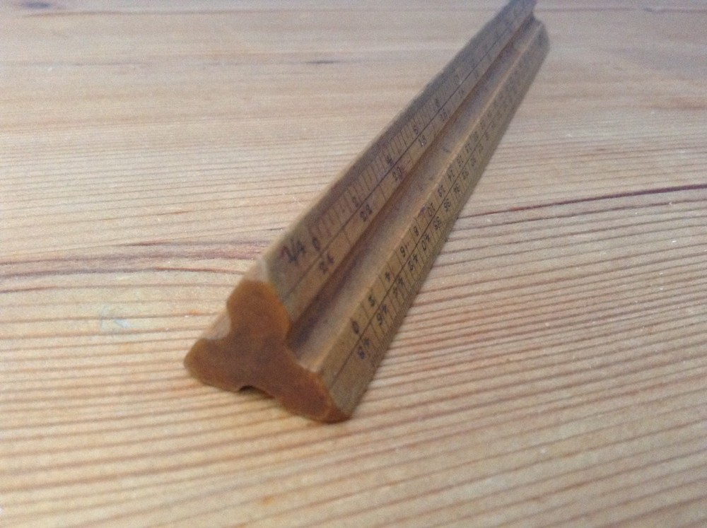 Vintage COOKE, TROUGHTON,& SIMMS LTD - Small Triangular Wooden Ruler