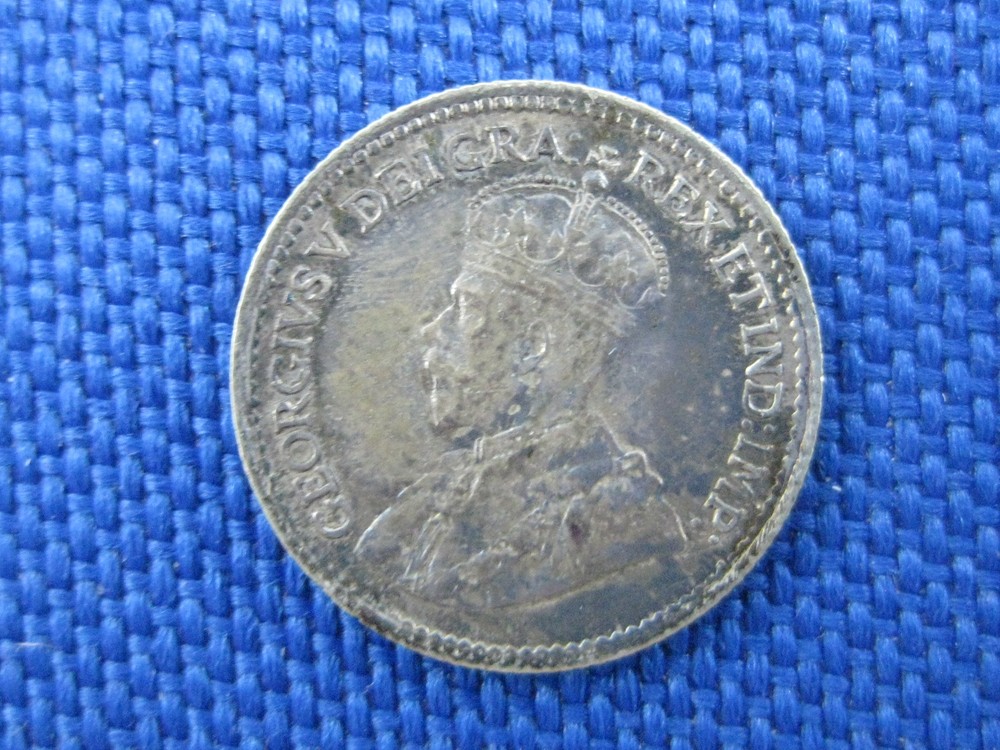 UNC 1919 CANADA KING EDWARD VII SILVER 5 CENT COIN