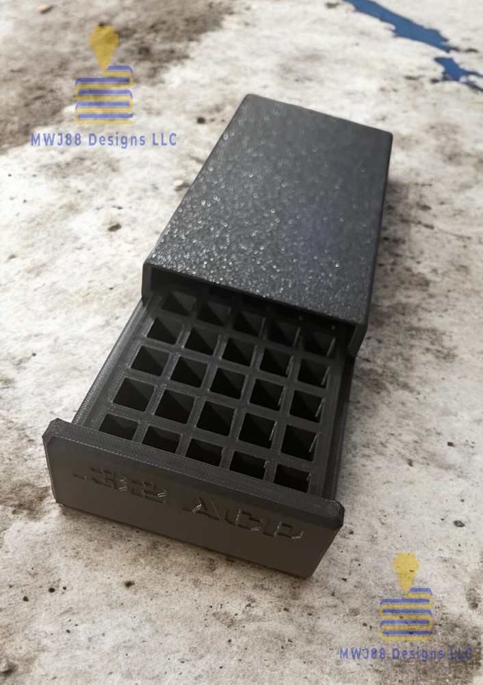 Sliding .32 ACP Ammo Storage Box Case - 50rd Round - Multiple Colors Available!
