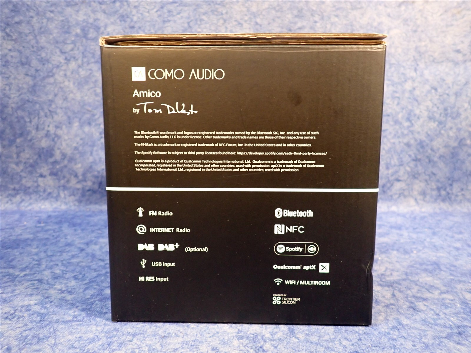 NEW Como Audio Amico AMTBA A Portable Wireless Smart Speaker System Teak/Black