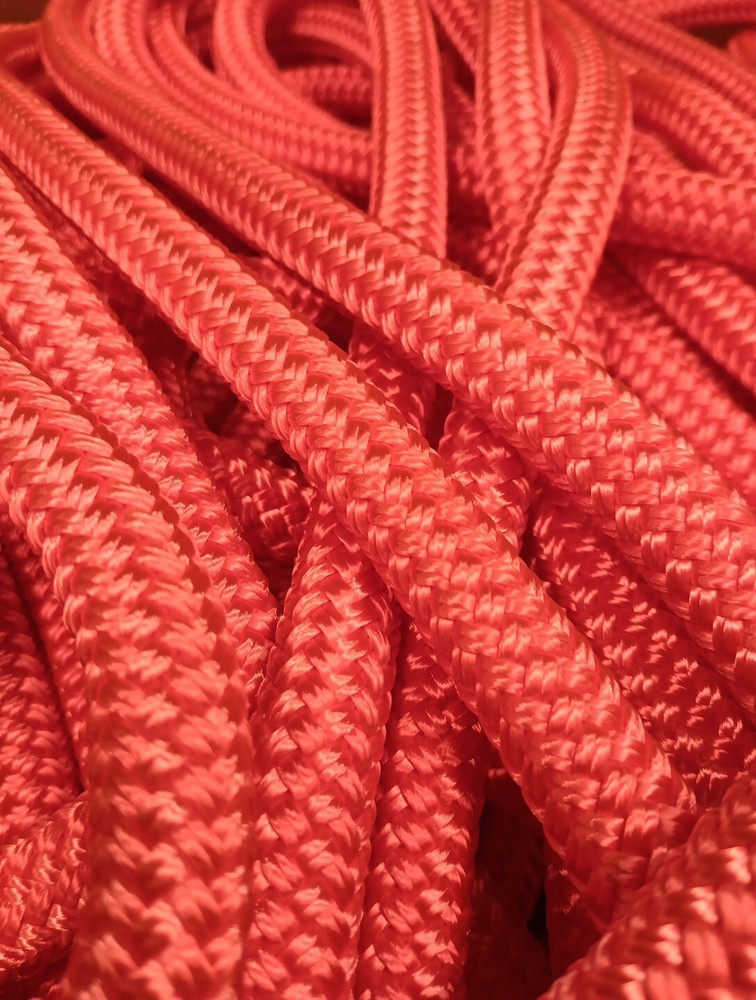 1/2 x 50 ft. Double Braid-Yacht Braid Polyester Rope. Pink