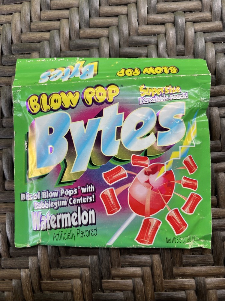 1990's Blow Pop BYTES WATERMELON bubble gum - Sealed - NOS