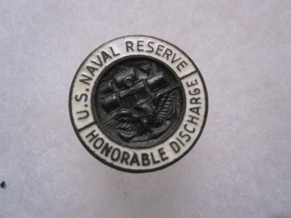 U.S. NAVAL RESERVE HONORABLE DISCHARGE BUTTON PIN