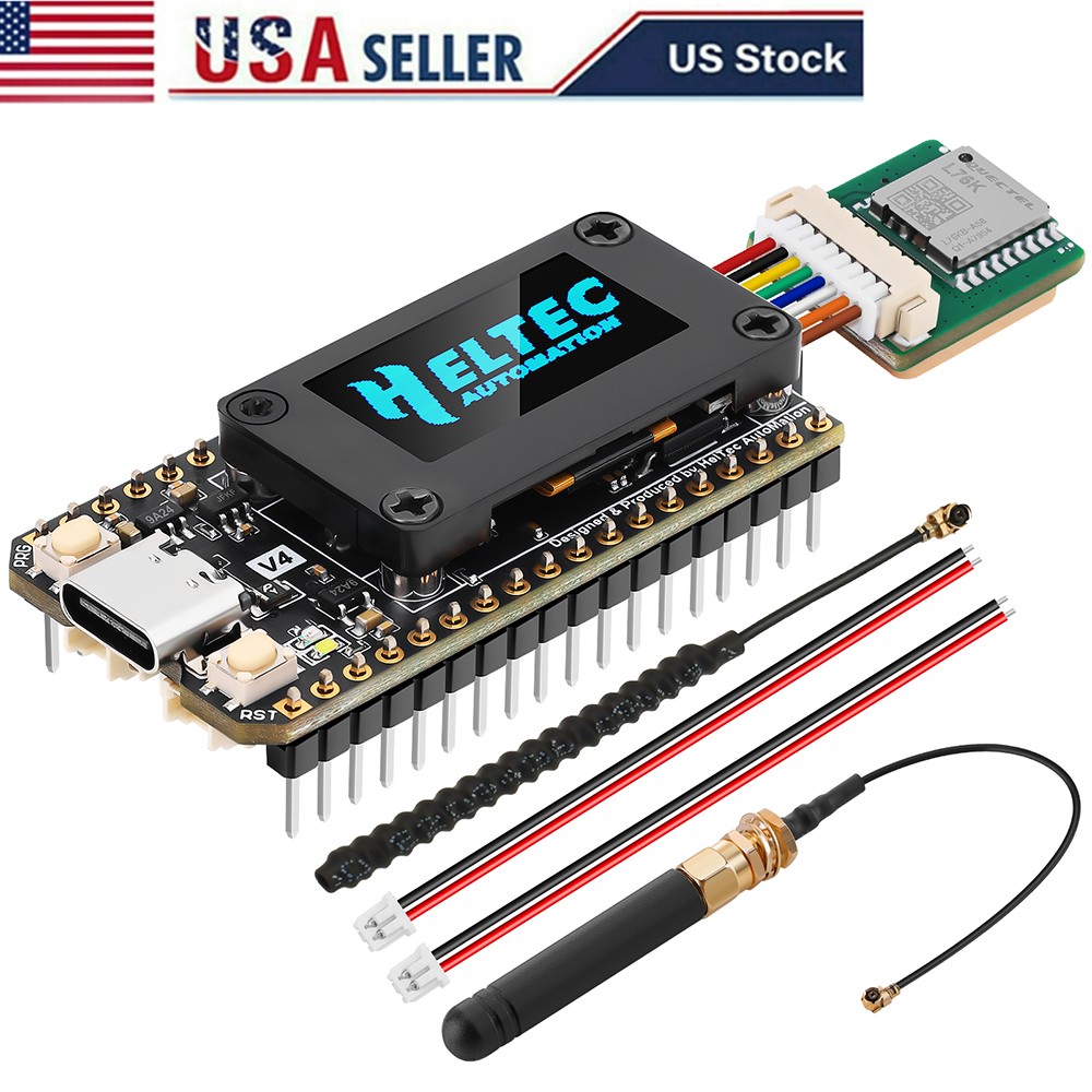 Heltec ESP32 LoRa V4 OLED Dev Board+ 915MHz Antenna+GPS Module for Meshtastic