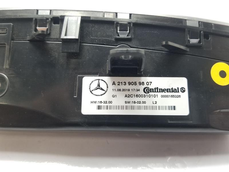 2019 MERCEDES E-CLASS HEATER CONTROL PANEL ASSEMBLY A2139059807