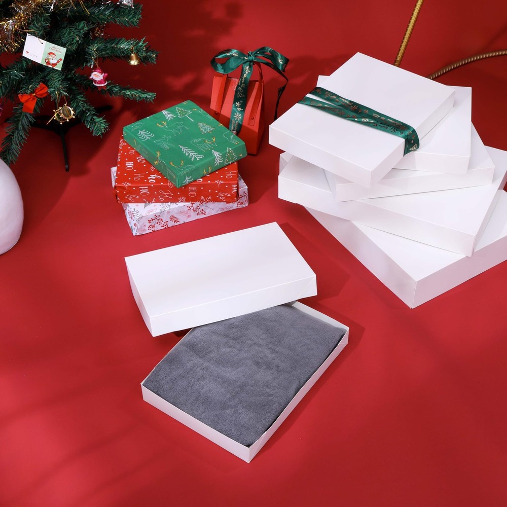 White Gift Boxes with Lids Assorted Sizes Present Packaging Storage 12 Pack