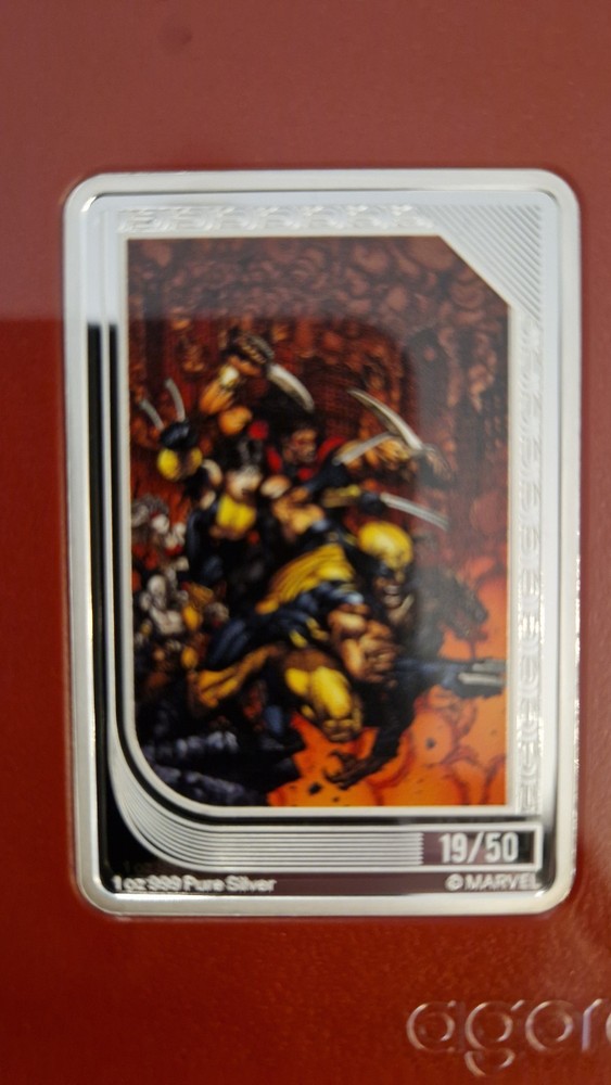 Agoro Marvel Comics Trading Coin Ruby Wolverine 19/50 1 Oz Silver UK