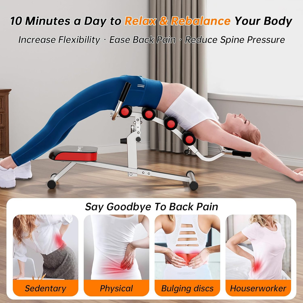 Inversion Table for Back Pain Relief - 350Lbs Capacity, Improve Posture and Spin