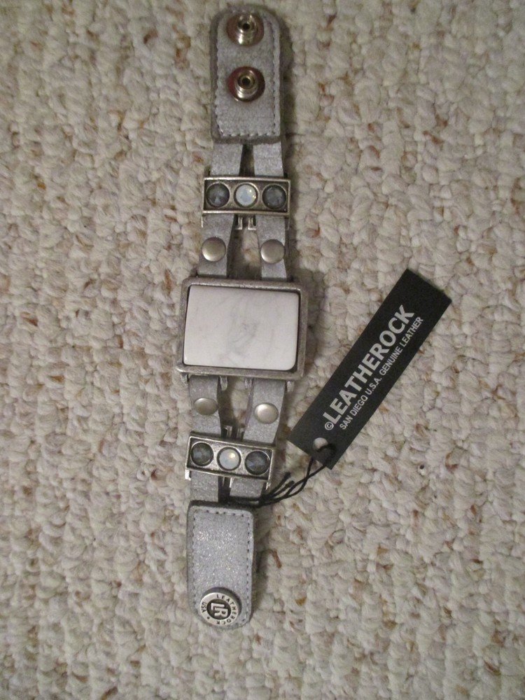 Leatherock Stone Statement Bracelet 8"  NWT