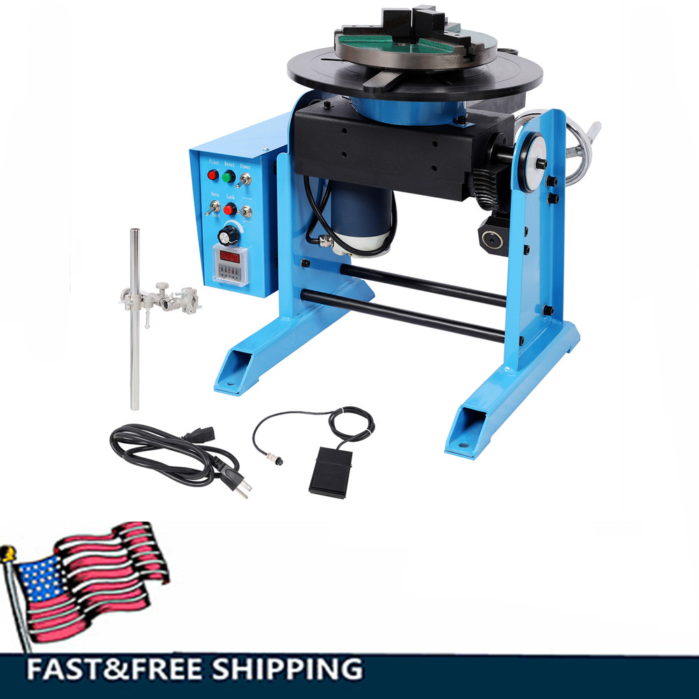 66LBS Rotary Welding Positioner 0-90° Welding Positioning Turntable Table