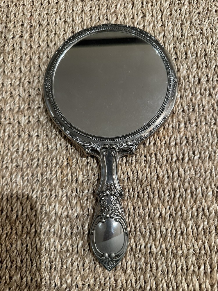 Vintage Vanity Hand Held Mirror Heavy