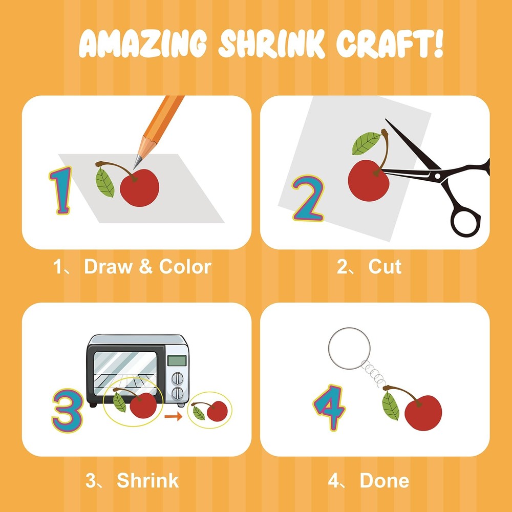6 Pieces Shrink Paper Sheets Printable Shrink Dink Sheets for Creating Craft ...