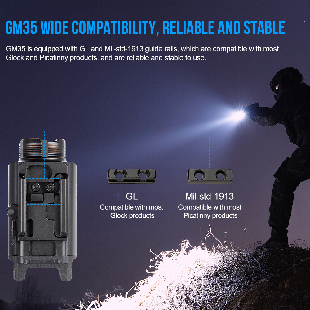 TrustFire Compact Tactical Pistol Light Rechargeable Handgun LED Weapon Light