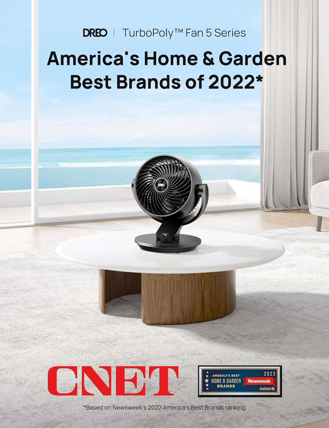 Dreo Desk Fan, 13-Inch Air Circulator Fan for Bedroom 70ft Powerful Airflow 28dB