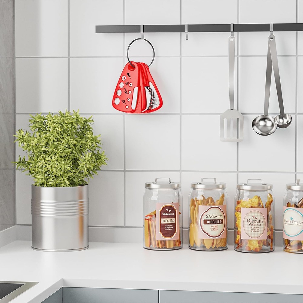 Pisol Kitchen Unique Gadgets Set 6 Pieces, Space Saving, Cheese Grater, Red
