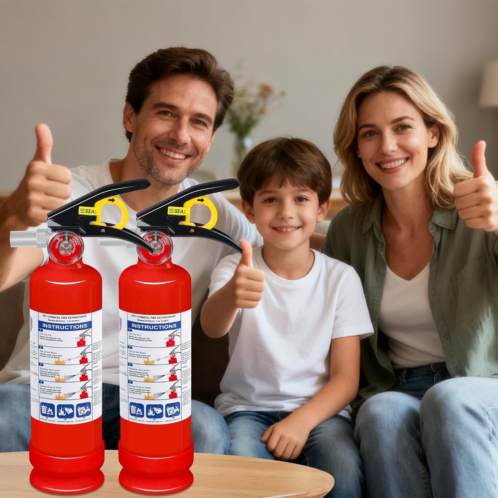 Compact 2.5 lb ABC Fire Extinguisher - Quick-Release Handle